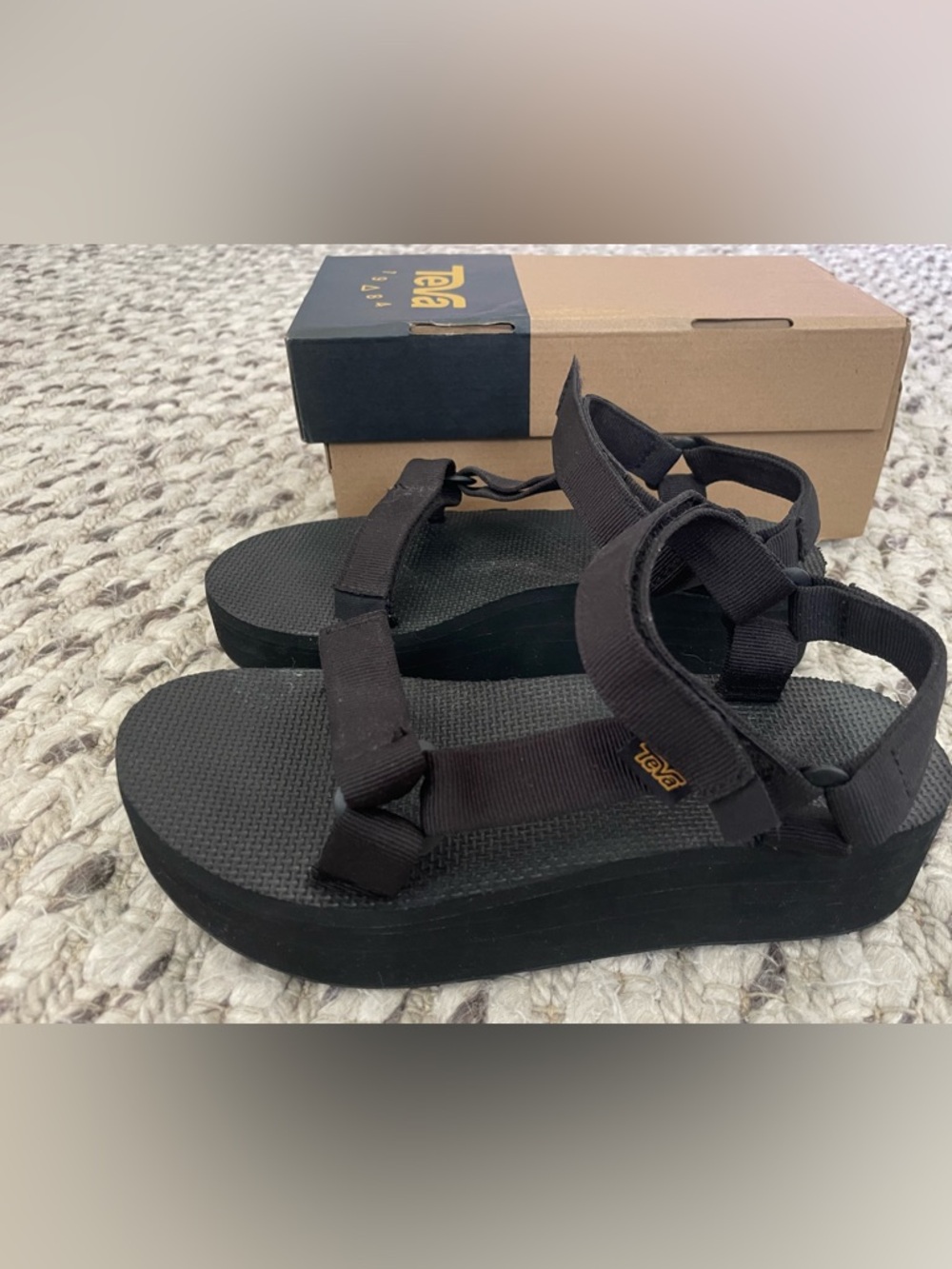 Teva Women's Black Platform Strappy Sandals